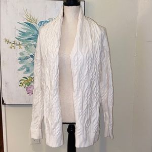Ann Taylor Ivory, cable knit cardigan